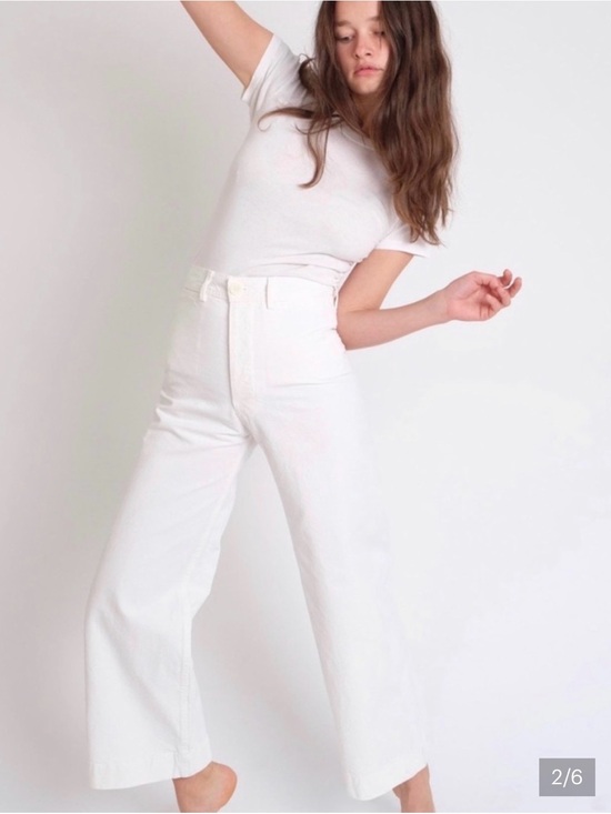 Jesse Kamm Pants - Jesse Kamm sailor Wide Leg Jeans in salt White size 10